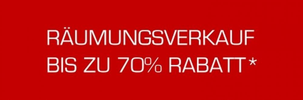 Räumungsverkauf bis zu 70% – Wir ziehen um