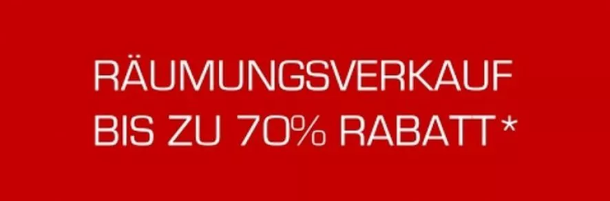 Räumungsverkauf bis zu 70% – Wir ziehen um